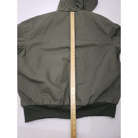Men's Carhartt J280 MOS Duck Canvas Work Jacket Hooded Green Size XLarge - Picture 12 of 14
